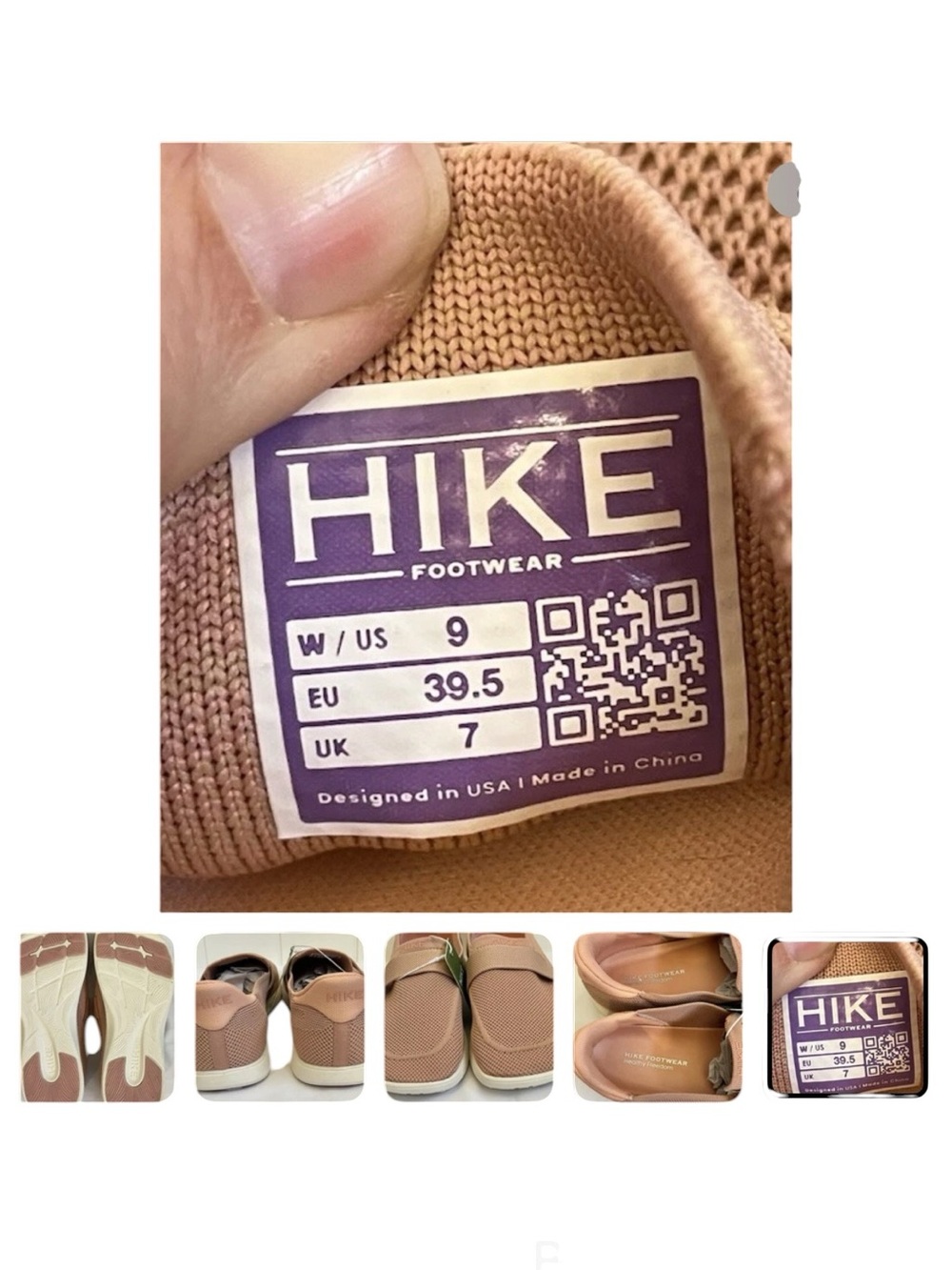 Hike Women's Slip-On Mesh Shoes in Blush 9 New - Picture 7 of 7